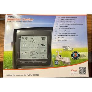Acurite Professional Weather Center Wireless 3-in-1 Sensor Easy Mount Station